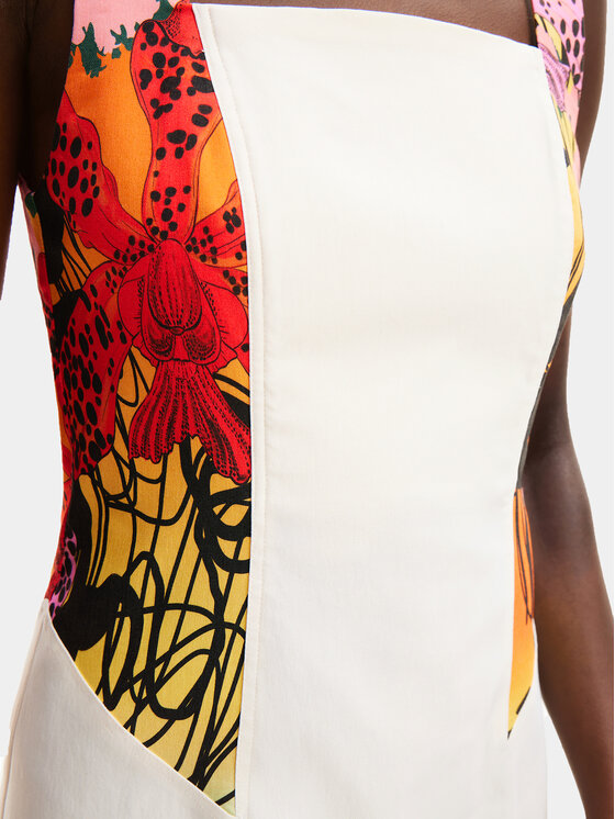 Desigual Desigual Letní šaty MONSIEUR CHRISTIAN LACROIX Marbella 24SWVW75 Bílá Slim Fit