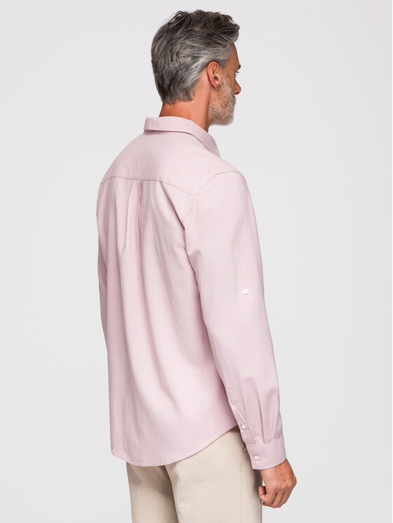 Ombre Ombre Koszula OM-SHCS-0190 Różowy jasny Regular Fit