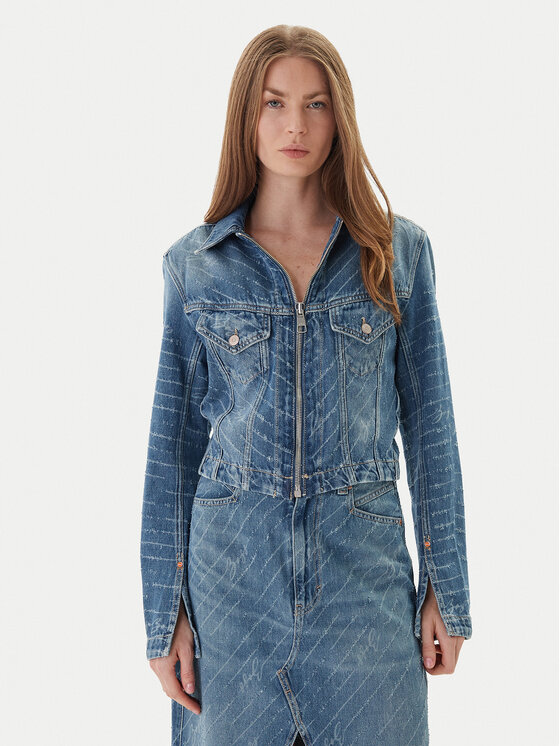 BOSS BOSS Džinsinė striukė 50542426 Mėlyna Slim Fit