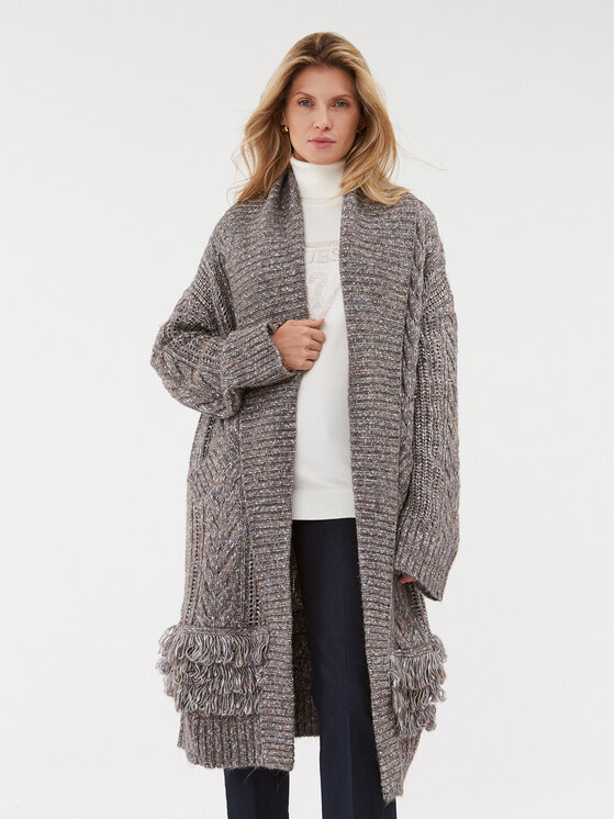Guess Cardigan W3BR43 Z3AF0 Gri Regular Fit