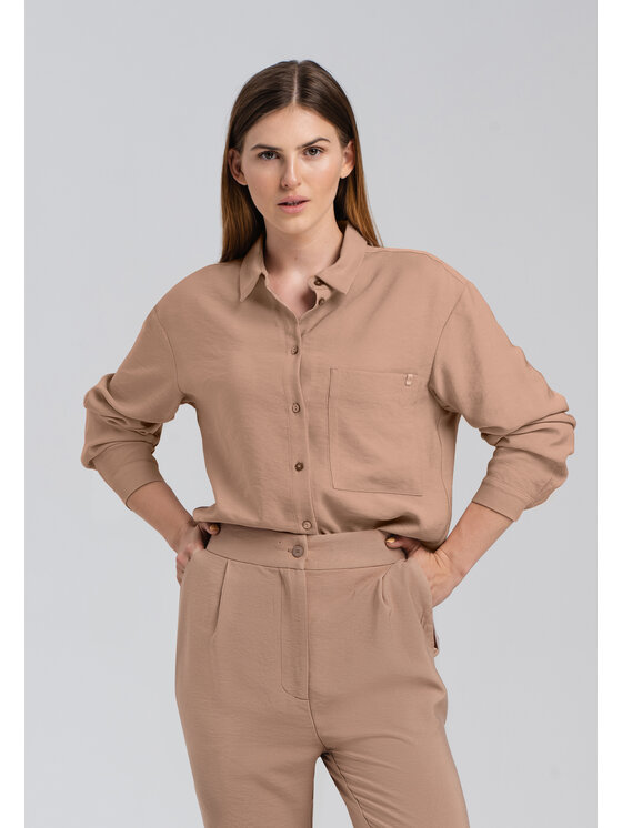 Look Made With Love Look Made With Love Koszula Malena Look 142 Beżowy Loose Fit