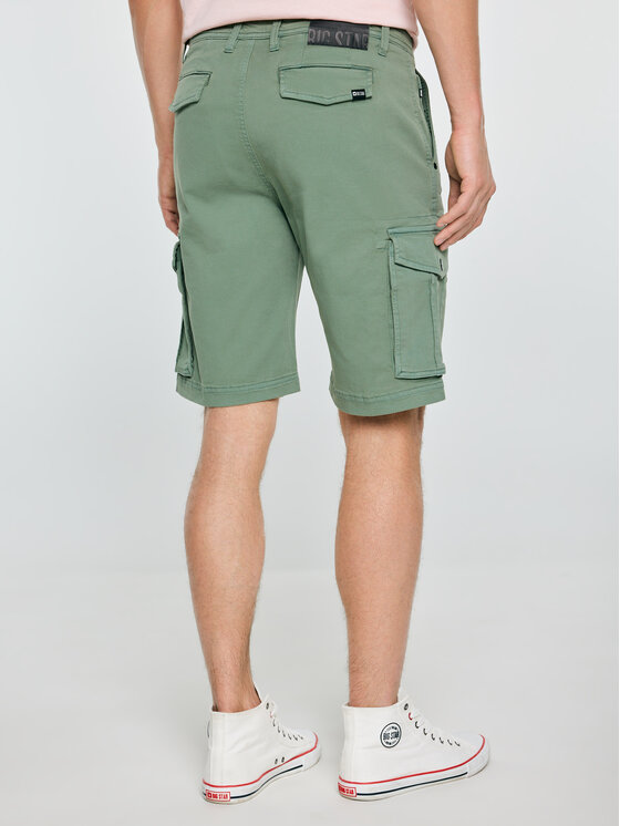 BIG STAR BIG STAR Szorty jeansowe MORRISE Zielony Cargo Fit