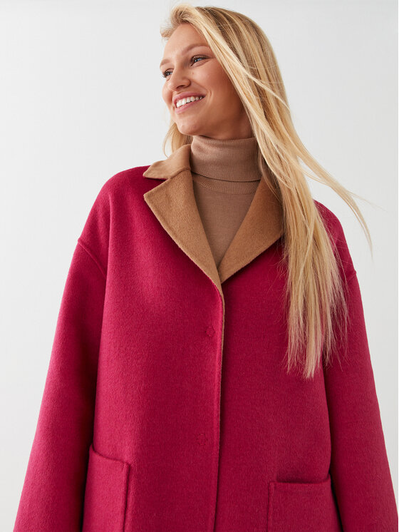 Liu Jo Liu Jo Вовняне пальто MF3241 T3505 Рожевий Relaxed Fit