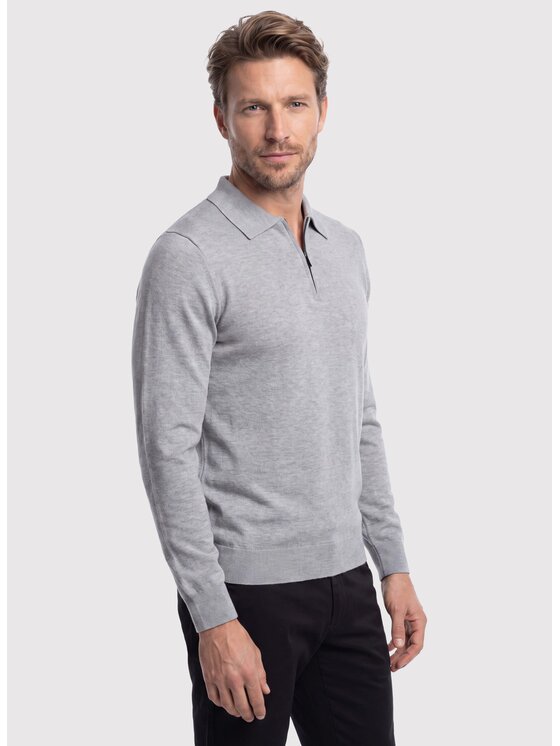 Pako Lorente Pako Lorente Sweter P26WF-2X-006 Szary Straight Fit
