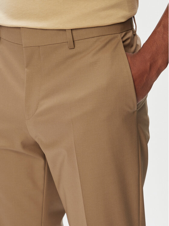HUGO HUGO Oblek Henry-Getlin253X 50567894 Tmavě béžová Slim Fit