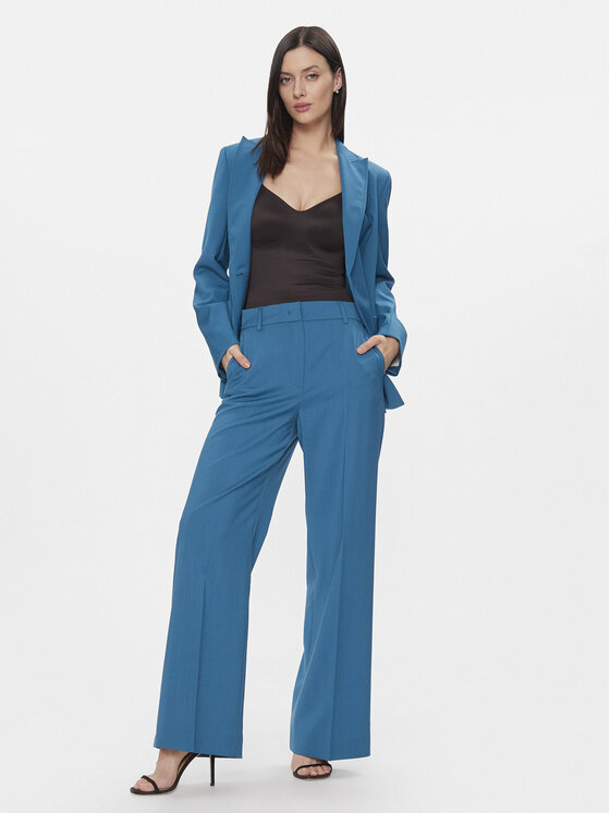 Weekend Max Mara Weekend Max Mara Hlače iz tkanine Visivo 2415131091 Modra Relaxed Fit