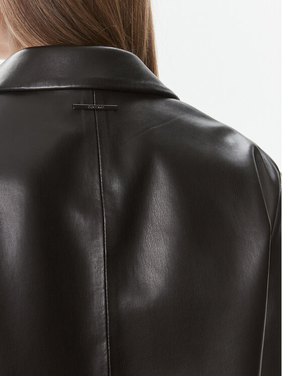 Calvin Klein Calvin Klein Bunda z imitace kůže K20K206311 Černá Relaxed Fit