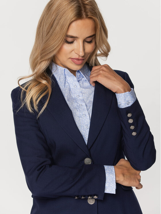 Willsoor Willsoor Marynarka 67099/2 Granatowy Regular Fit