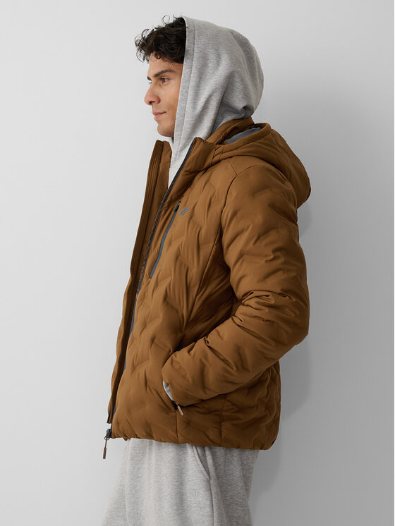 4F 4F Kurtka puchowa URBAN COMMUTER Brązowy Regular Fit