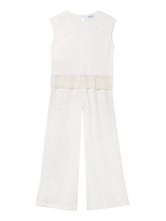 Mayoral Set bluză și pantalon 6558 Écru Relaxed Fit
