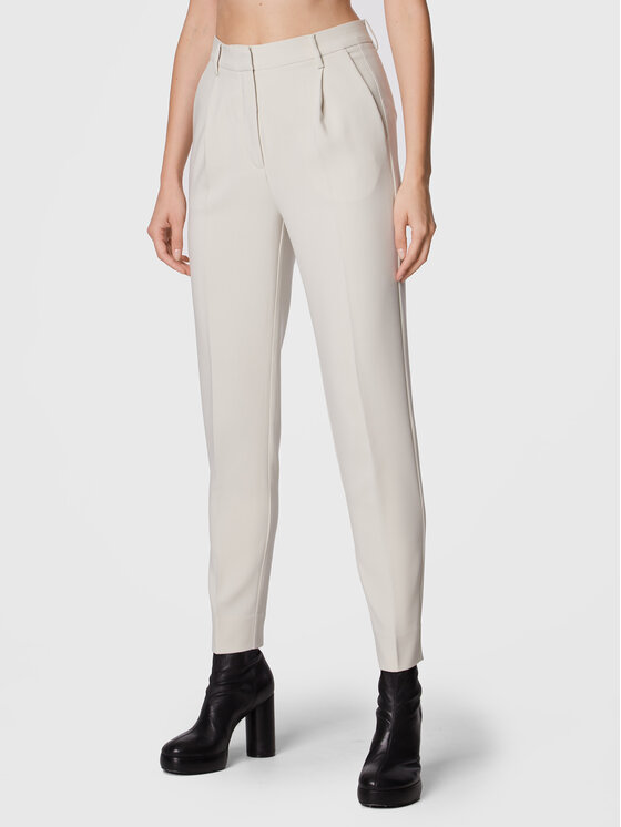 Bruuns Bazaar Bavlnené nohavice Cindysus BBW2595 Béžová Slim Fit