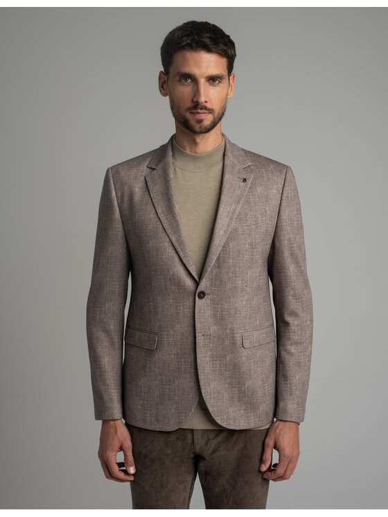 Borgio Borgio Marynarka genola_bz Beżowy Slim Fit