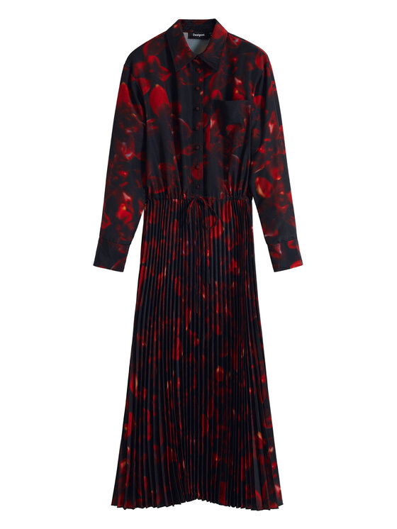 Desigual Desigual Vestito chemisier Plisado 25WWVW16 Rosso Regular Fit