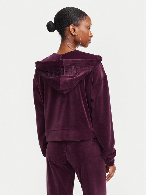 Juicy Couture Juicy Couture Bluza Old Gothic JCWAS226333 Bordowy Slim Fit