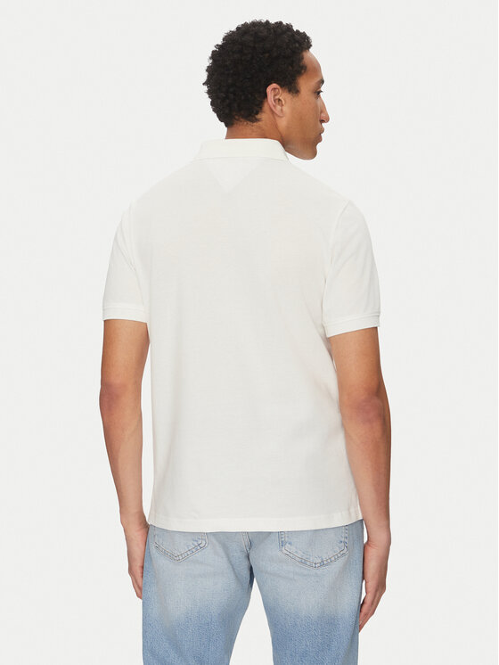 Tommy Jeans Tommy Jeans Тениска с яка и копчета Linear DM0DM20914 Бял Regular Fit