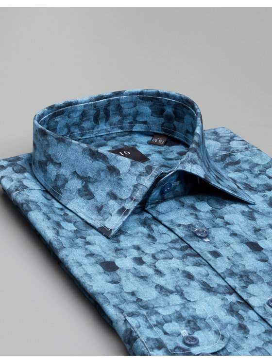 Borgio Borgio Koszula calimera_00542 Granatowy Slim Fit