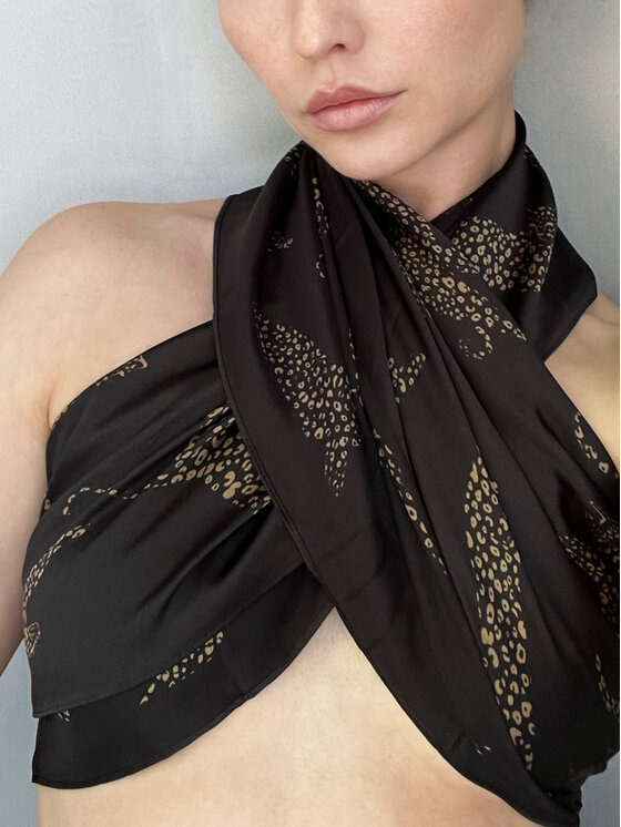 Sine Silk Sine Silk Apaszka jedwabna czarna 90 LAMPARTY Czarny