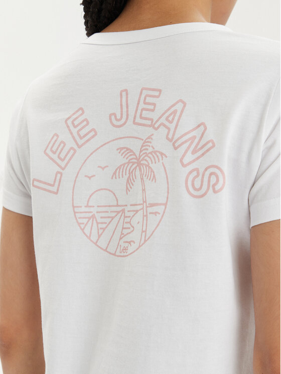 Lee Lee T-shirt 112350224 Bijela Slim Fit