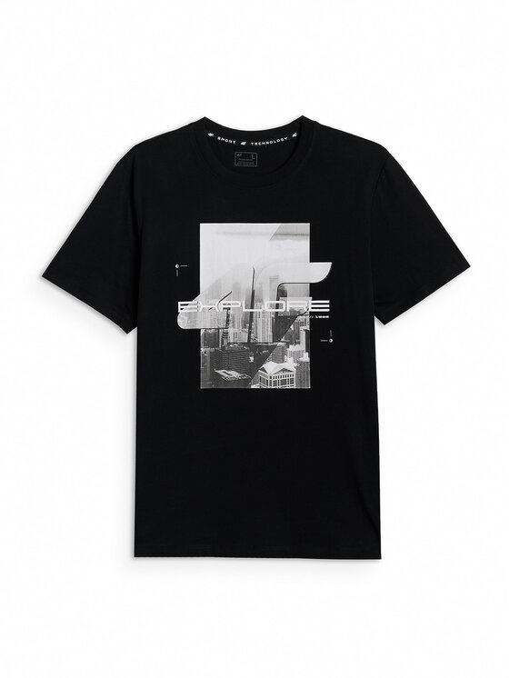 4F 4F T-Shirt CITY Czarny Regular Fit