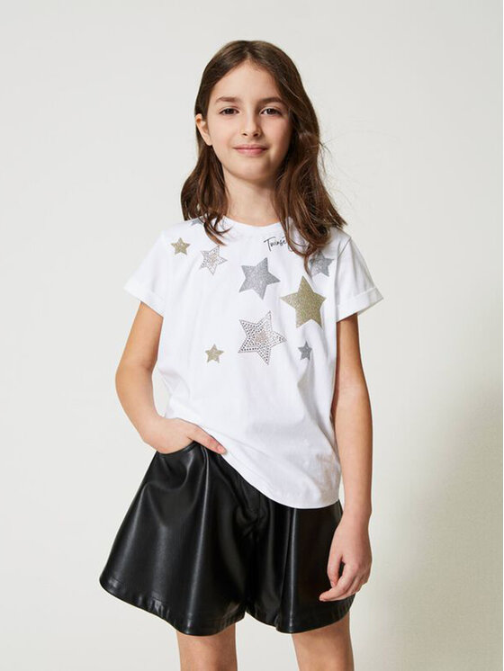 TWINSET TWINSET T-Shirt 231GJ2065 Biały Regular Fit