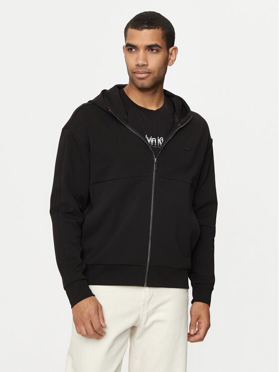 Calvin Klein Bluză Shadow Embosed Logo K10K113088 Negru Regular Fit