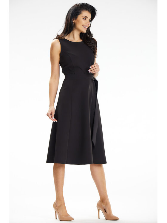 Awama Awama Sukienka A633 Czarny Basic Fit