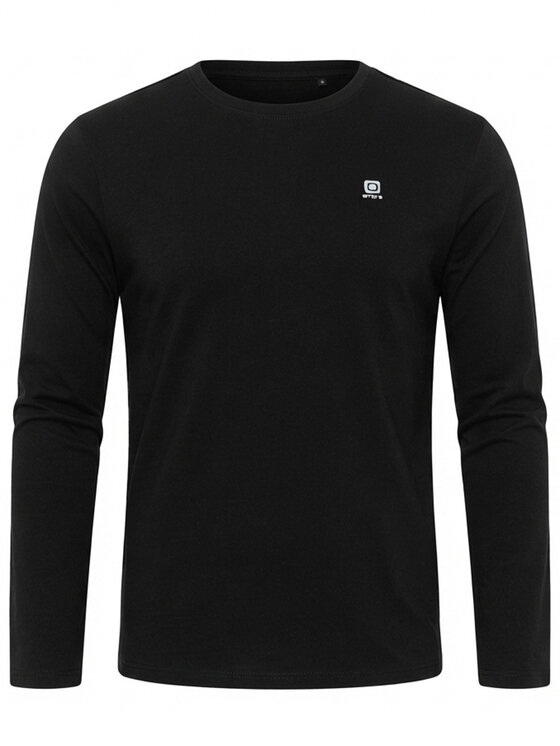 Ombre Ombre S dlouhým rukávem L175 Černá Slim Fit
