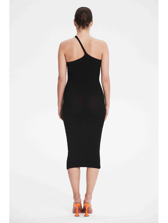 BENU BENU Sukienka dzianinowa DZIANINOWA CZARNA Czarny Slim Fit