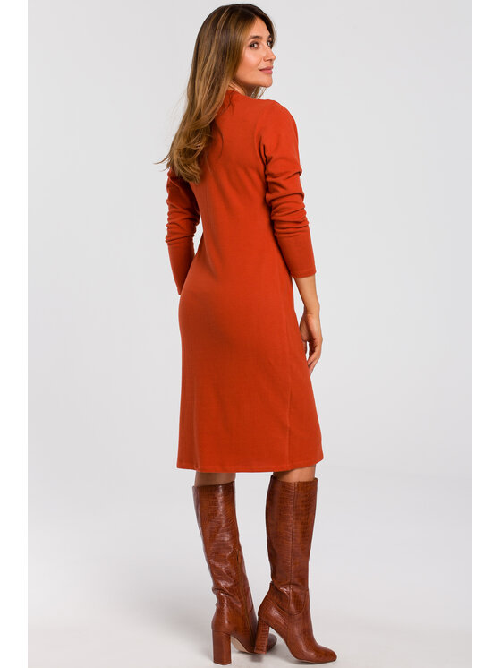 Stylove Stylove Sukienka codzienna S178 Pomarańczowy Regular Fit