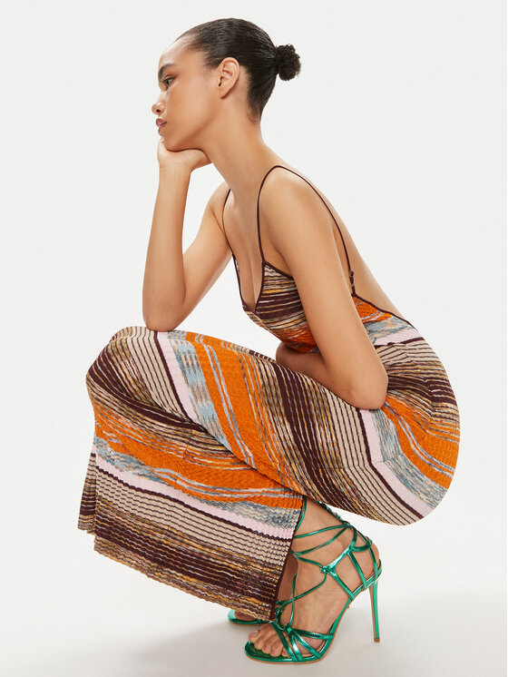 Desigual Desigual Vasarinė suknelė Viena 24SWVF05 Oranžinė Slim Fit