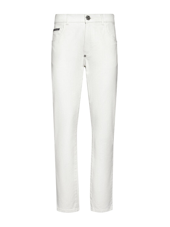 PHILIPP PLEIN PHILIPP PLEIN Jeansy 2427 Biały Boyfriend Fit