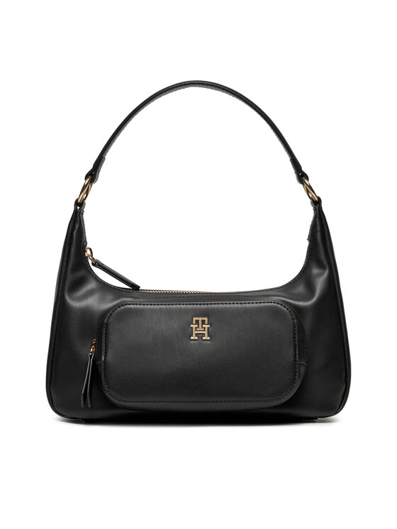 Geantă Tommy Hilfiger Soft Utility Shoulder Bag Pu AW0AW16711 Negru
