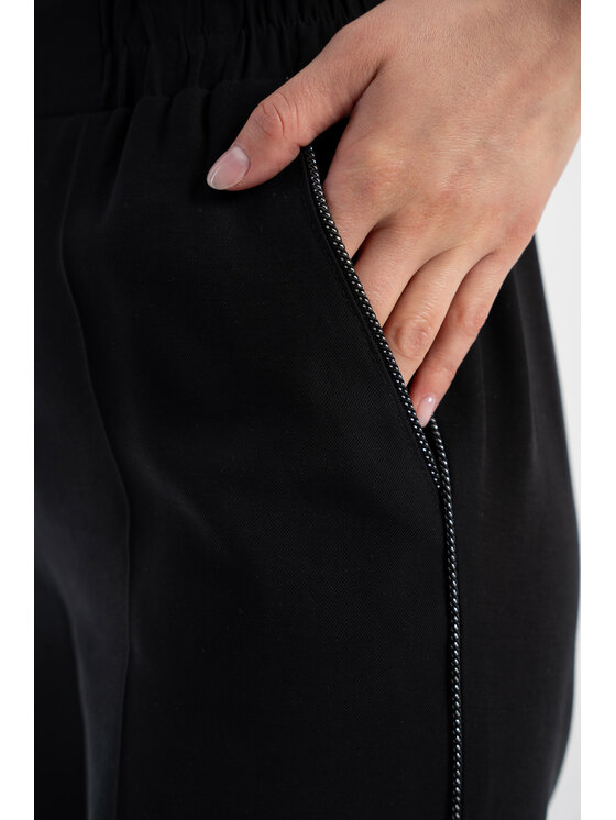 CLICK CLICK Bavlnené nohavice 30-417 Čierna Skinny Fit
