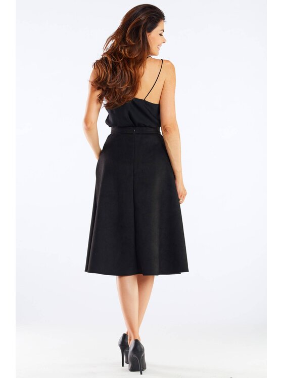 Awama Awama Spódnica A462 Czarny Basic Fit