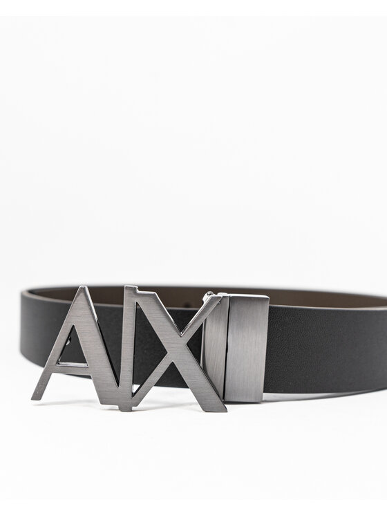 Armani Exchange Armani Exchange Cintura da uomo METALLIC PLATE Nero