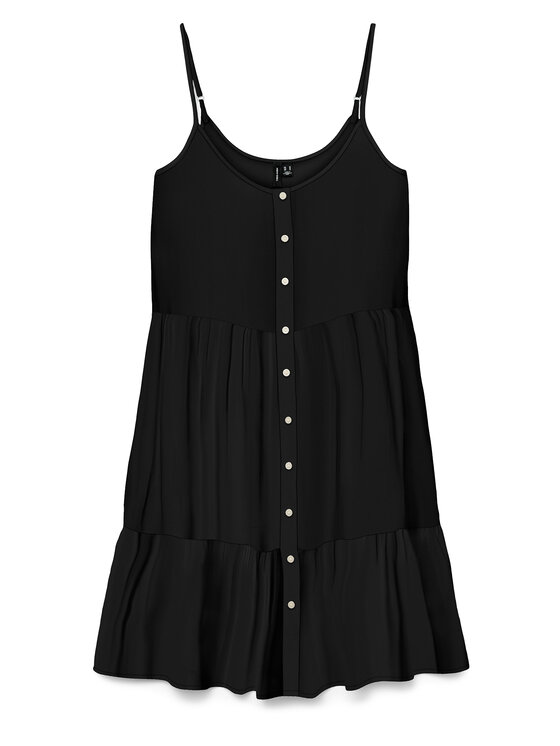 Vero Moda Vero Moda Letné šaty Bumpy 10325283 Čierna Loose Fit