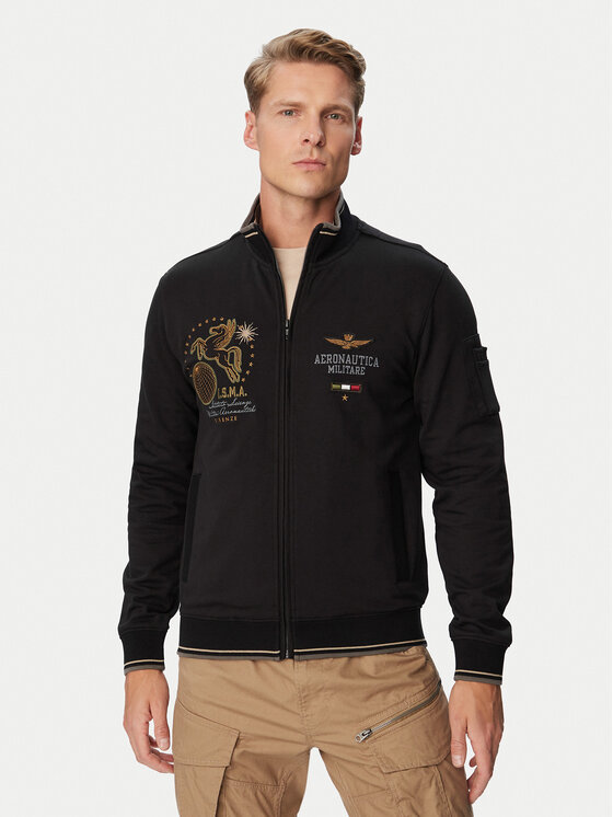 Aeronautica Militare Aeronautica Militare Džemperis 262FE2134UF00662 Juoda Regular Fit
