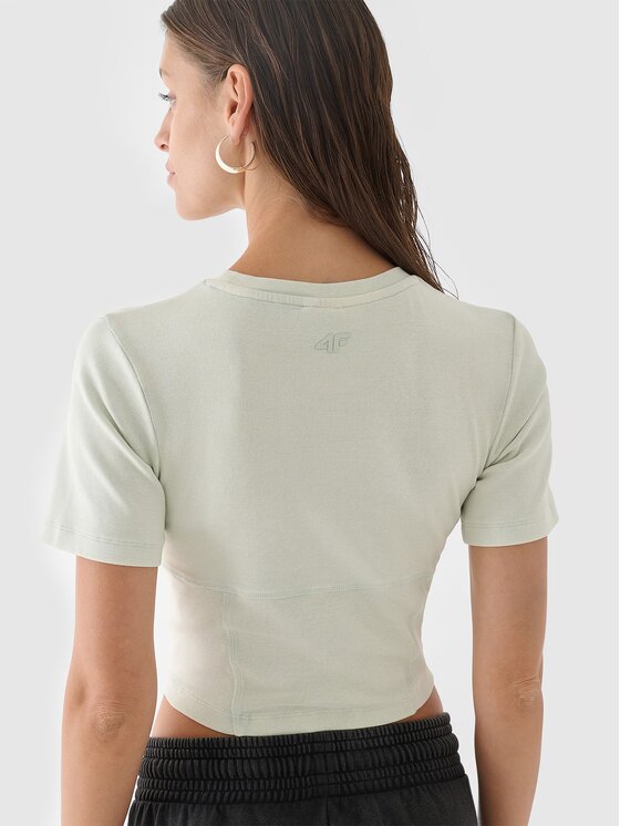 4F 4F Top 4FRAW24TTSHF2581-47S Zielony Slim Fit