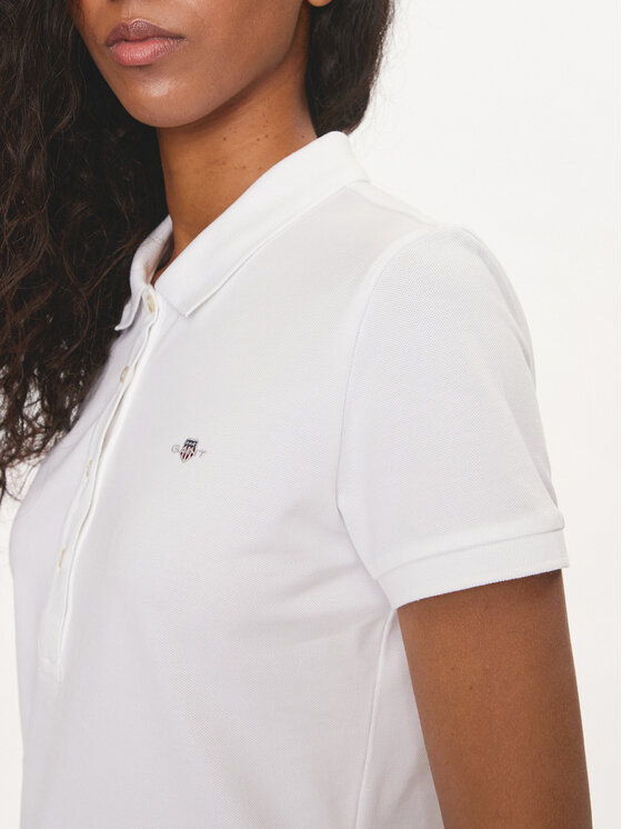 Gant Gant Polo Shield 4200870 Biały Slim Fit