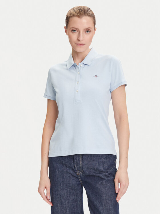 Gant Gant Polokošile Sheild 4200870 Světle modrá Slim Fit