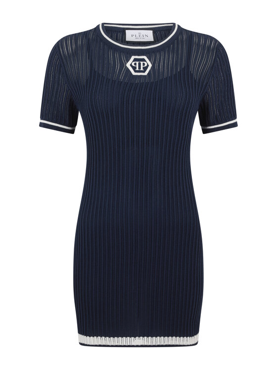 PHILIPP PLEIN PHILIPP PLEIN Úpletové šaty 29778 Tmavomodrá Regular Fit