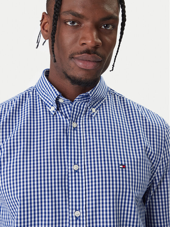 Tommy Hilfiger Tommy Hilfiger Marškiniai Gingham MW0MW41713 Mėlyna Regular Fit