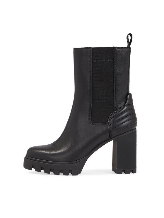 Calvin Klein Jeans Calvin Klein Jeans Čizme Platform Chelsea Lth Wn YW0YW01140 Crna