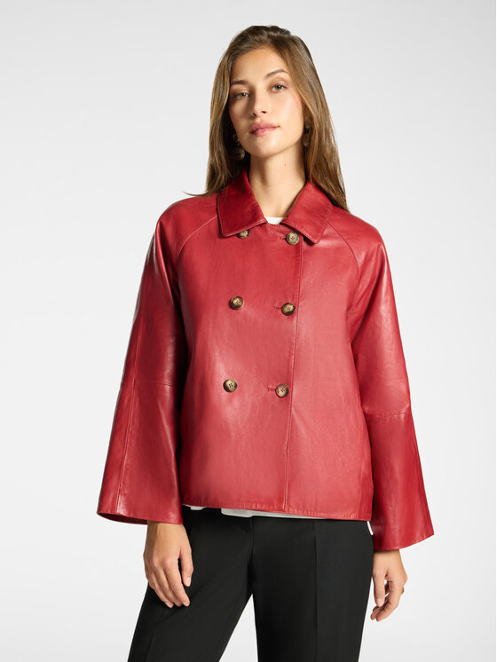 Elena Mirò Elena Mirò Płaszcz zimowy R004Z000046N016 Czerwony Boxy Fit