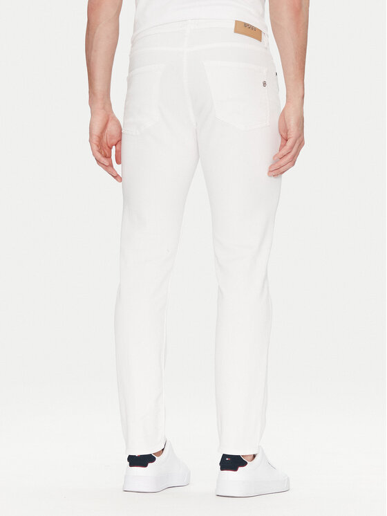 BOSS BOSS Jeans hlače H-Delaware 50540492 Bela Slim Fit
