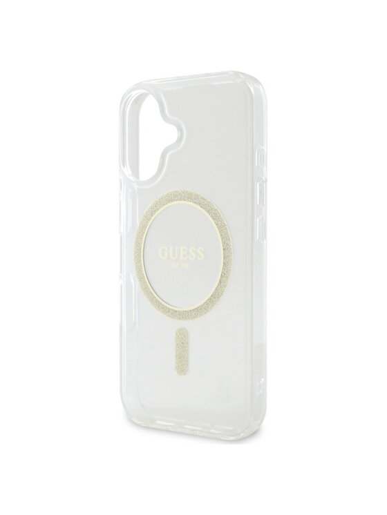 Guess Guess Etui na telefon Glitter Circle Przezroczysty
