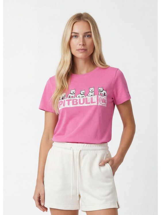 PITBULL PITBULL T-Shirt SOFTBITE Różowy Regular Fit