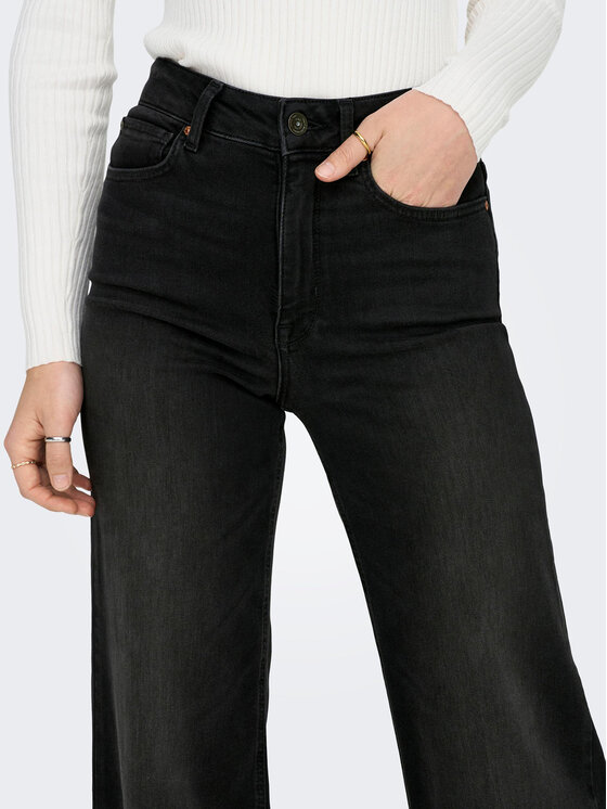 ONLY ONLY Τζιν 15299796 Μαύρο Wide Leg