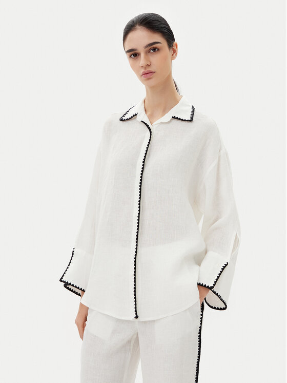 ICONA ICONA Košile RP5LE003 Bílá Relaxed Fit