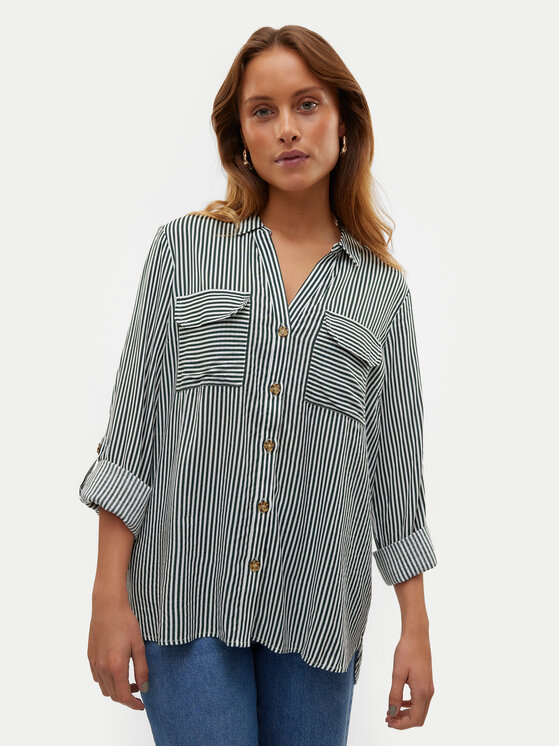 Vero Moda Vero Moda Marškiniai Bumpy 10275283 Žalia Regular Fit